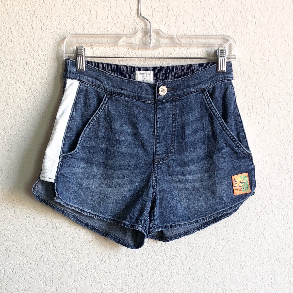 Ripton & Co Womens Court Shorts Jorts Pull On Small Jean